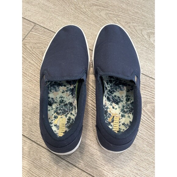 Puma Tustin Summer Navy Canvas Slip-On Spikeless Golf Shoes Womens Size 7.5 - Picture 5 of 7